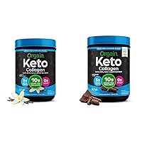 Keto Collagen Protein Powder Grass Fed Hydrolyzed Collagen Peptides Type 1 & 3, 10g Protein, 5g MCT Oil, Vanilla & Chocolate, 0.88lb Each