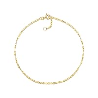 Anklet plate, width 1.9 mm, made of real 585 gold, highly polished anklet, real gold with spring ring clasp