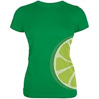 Old Glory Lime Slice Costume Juniors Soft T Shirt Irish Green 2XL