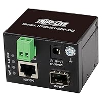 Tripp Lite Industrial Heavy-Duty Network Copper Ethernet to Fiber Optic SFP Transceiver Media Converter Extender, SFP to RJ45, 10/100/1000 Mbps, IP30 House, DC Power, 2-Year Warranty (N785-I01-SFP-D)