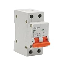 2P DC 500V Solar Mini Circuit Breaker MCB Direct-Current Fuse PV System Solar Engery 1/3/6/10/16/20/25/32/40/50/63A Protector(Size:50A)