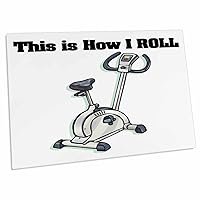 3dRose This is How I Roll Exercise Bike Exercising Design - Desk Pad Place Mats (dpd-102568-1)