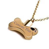 Fanery sue Pet Ashes Necklace Personalized Quote Dog Memorial Gifts for Loss of Dog/Cat Cremation jewelry Pets Loss Sympathy Gift Keepsake