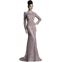 Women's Long Sleeve Mermaid Evening Party Dress