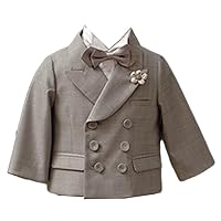 Boys' Blazer Jacket Double Breasted Buttons Solid School Suit Casual Sport Coat
