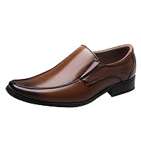 Hbeylia Men's Waterproof Plain Toe Oxford Dress Shoes Classic Fashion Formal Pu Leather Pointed Toe Tuxedo Wingtip Slip On Loafers for Men Business Office Work Wedding Party