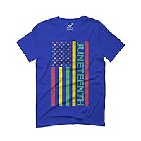 African American Afro Black History Independence Juneteenth American Flag Melanin for Men T Shirt (Royal Small)