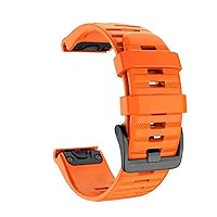 22 26mm Quickfit Smart Watch Straps for Garmin Fenix 7 7S 7X Fenix 6 6X 5S 5X Plus 935 945 3HR Quick Release Silicone Wristbands (Color : Orange, Size : 22mm Fenix 6 6 Pro)