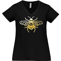 inktastic Golden Bee Women's Plus Size V-Neck