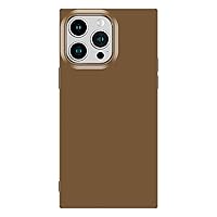 Cocomii Square Case Compatible with iPhone 13 Pro - Luxury, Slim, Glossy, Solid Color, Timeless Neutrals, Easy to Hold, Anti-Scratch, Shockproof (Golden Brown)