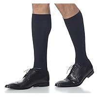SIGVARIS Men’s Style Microfiber 820 Closed Toe Calf-High Socks 15-20mmHg - Black - Medium Long