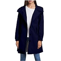 Casual Rain Jackets for Women Waterproof Lightweight Windbreaker Raincoats with Hood Active Outdoor Trench Coats