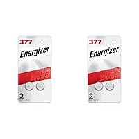 Energizer Silver Oxide Coin Batteries, Button Cell 1.5 Volt Battery Alkaline, 2 Count (Pack of 2)