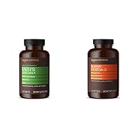 Amazon Elements Men's One Daily Multivitamin (65 Tablets) and Super Omega-3 (120 Count)