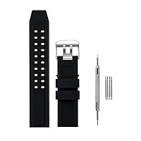 23mm Watch Bands Rubber Watch Strap Competible for Luminox 3050 8800 and 3950 Series with Double Prong Clasp