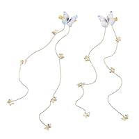 Chinese Butterfly Hair Clip With Tassels Cosplay Headwear For Woman Girls Taking Photo Travel Non-slip Hairpin Hair Cli