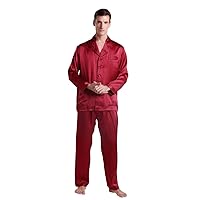 LilySilk Silk Pajamas for Men 22 Momme Long Sleeve Lounge Soft Comfortable Contrast Trim 100% Real Silk