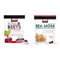 Force Factor Total Beets Blood Pressure Support 60 Chews & Sea Moss Soft Chews Immunity Digestion Heart Health 30 Soft Chews