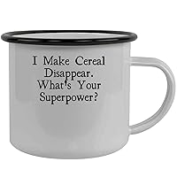 I Make Cereal Disappear. What's Your Superpower? - Stainless Steel 12oz Camping Mug, Black