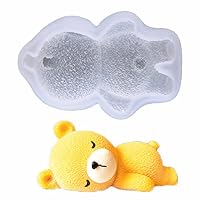 3D Sleeping Teddy Bear Doll Silicone Molds for DIY Fondant Candy Making Chocolate Mold Desserts Ice Cube Gum Clay Biscuit Plaster Resin Cupcake Topper Cake Decor Moulds