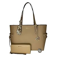 Michael Kors Michel Kors Gilly Large Drawstring Travel Tote bundled with Large Continental Wallet Purse Hook