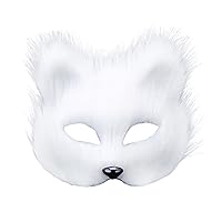 Cosplay Fox Cat Furry Mask Masquerade Half Face Mask Costume Accessories Set
