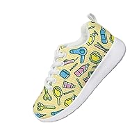 Children's Casual Shoes Boys and Girls Creative Hairdresser Printed Shoes Round Head Flat Heel Loose and Comfortable Walking Casual Shoes Indoor and Outdoor Leisure Activities
