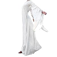XJYIOEWT Sexy Spring Dresses for Women 2024 Maxi, Women Fall Winter Gothic Dress Retro Solid Long Sleeve Gowns Long Max