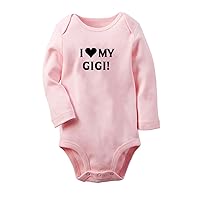 I Love My Gigi Novelty Rompers Newborn Baby Bodysuits Infant Jumpsuits Outfits Long Sleeves Clothes