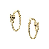 Leopard Fashionable Earrings - Hoop - Sparkling Crystal - Unique Gift and Souvenir