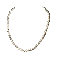 White Color Freshwater Cultured Pearl Necklaces for Women 16-48 Inch Strand AA Quality 14K White Gold Plated Sterling Silver Clasp