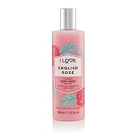 I Love English Rose Scented Body Wash, Rich & Creamy Foam Which Contains Natural Fruit Extracts, Includes Pro Vitamin B5 For Moisturised & Silky Smooth Skin, CrueltyFree & VeganFriendly 360ml