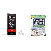 Mute Nasal Dilator (Size Large, 3-Pk) and Breathe Right Nasal Strips | Extra Strength | Clear