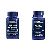 Life Extension N-Acetyl-L-Cysteine (NAC), Immune, Respiratory & DHEA 25 mg – Supplement for Hormone Balance, Immune Support, Sexual Health, Bone & Cardiovascular Health