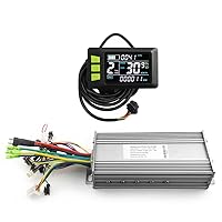 L-faster 750W 1000W Electric Bike Brushless Motor Controller with LCD Display Speedometer Screen Battery Voltmeter for Escooter Bicycle