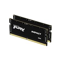 Kingston FURY Impact 32GB (2x16GB) 6400MT/s CL38 DDR5 SODIMM | Intel XMP 3.0 | Plug N Play | Laptop Memory | Kit of 2 | KF564S38IBK2-32
