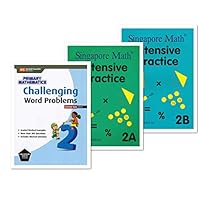 Singapore Math 3 Books Set for Grade 2 - Singapore Math Intensive Practice 2A & 2B, Challenging Word Problems Grade 2