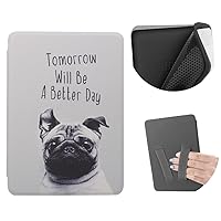 Case for Kindle Paperwhite (10th Generation, 2018 Release) with 2pcs Hand Straps, Lightweight Leather Smart Cover with Auto Sleep/Wake for All-New Kindle Paperwhite (Dog)