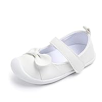 Baby Girls Mary Jane Flats Anti-Slip Rubber Sole Bowknot Toddler First Walkers Dress Shoes