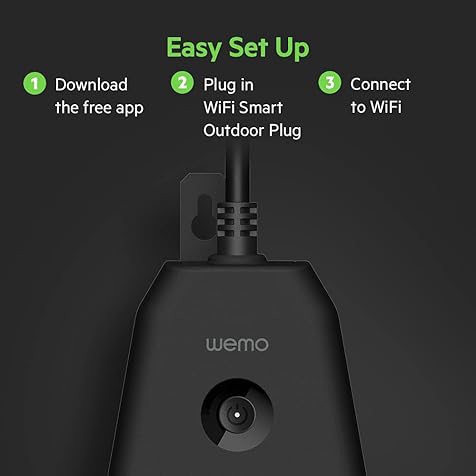 WeMo WiFi Outdoor Smart Plug - Voice Control Works With Alexa, Hey Google & Homekit - Smart Outlet to Control Smart Home Lights, Holiday Decor & Other Outdoor Devices - Weather-Resistant Design