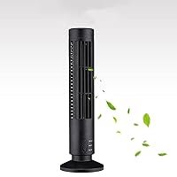 Usb Tower Fan, Mini Bladeless Tower Fan, Vertical Air Conditioner, Tabletop Fan Quiet Cooling Fan for Home Office Indoor (Black)