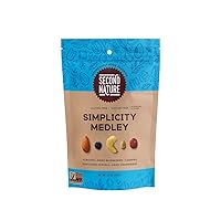 Second Nature Simplicity Medley Trail Mix - 14 oz Resealable Snack Pouches (Pack of 6), Certified Gluten-Free Snack - Dried Fruit and Nut Trail Mix, Ideal for Travel Snacks