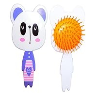 5.3'' Cute Panda Handle Comb Toddler Hair Brush Detangling Anti-static Soft Massage for Kid's Curly Straight Wet Dry Hair brushes Hair Combs Gift Purple