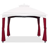 ABCCANOPY Gazebo Replacement Pole Covering Curtains for #GF-12S004B-1, Burgundy