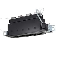 Jesco Lighting MGMH3070-4ESB Modulinear Directional Lighting for New Construction, Double Gimbal Metal Halide 70W PAR30 4-Light Linear, Black Interior with Silver Trim