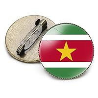 Suriname Round Flag Brooch - Suriname Flag Pin Lapel Badge Pin Button Brooch For Suit Tie Hat Women Men,Novelty Jewelry Brooch For Patriot Clothing Bag Accessories