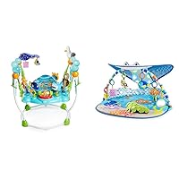 Bright Starts Disney Baby Finding Nemo Sea of Activities Jumper, Ages 6 Months + & Disney Baby Finding Nemo Mr. Ray Ocean Lights & Music Gym, Ages Newborn +