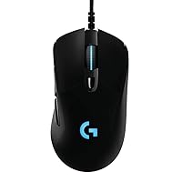 Logitech G403 Hero 25K Gaming Mouse, Lightsync RGB, Lightweight 87G+10G optional, Braided Cable, 25, 600 DPI, Rubber Side Grips, Black