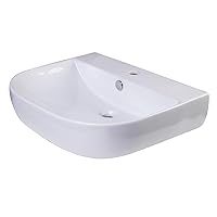 ALFI brand AB111 D-Bowl Porcelain Wall Mounted Bath Sink, 24