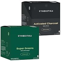 CYMBIOTIKA Super Greens & Activated Charcoal Liquid Supplement, Digestive Gut Health, Support Gas and Bloating Detox, Energy and Immune Support